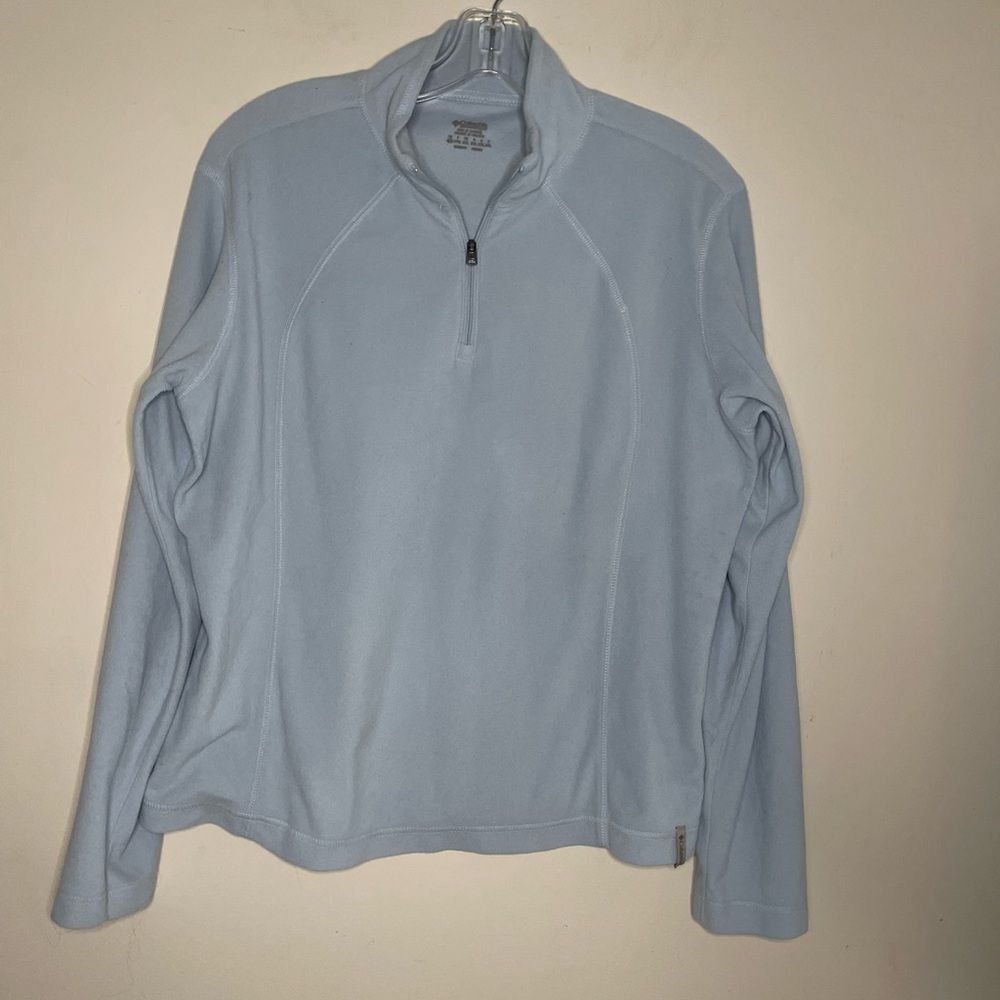 Columbia long sleeve 1/4 zip top pullover sweater light blue super soft M